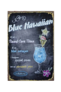 Metalen bord Blue Hawaiian