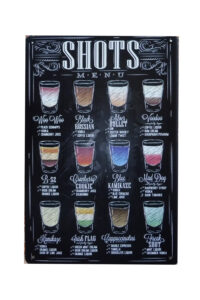 Metalen bord Shots