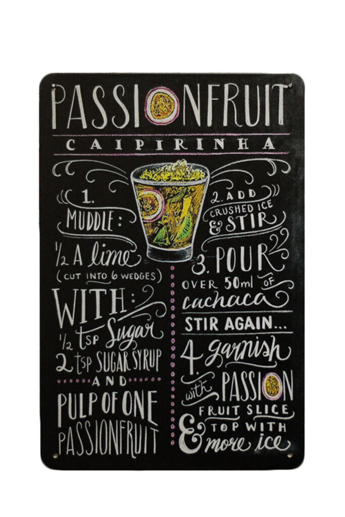 Metalen bord Passionfruit