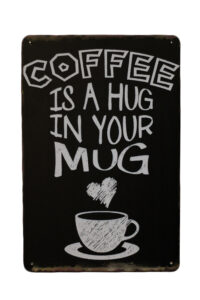 Metalen bord Coffee hug