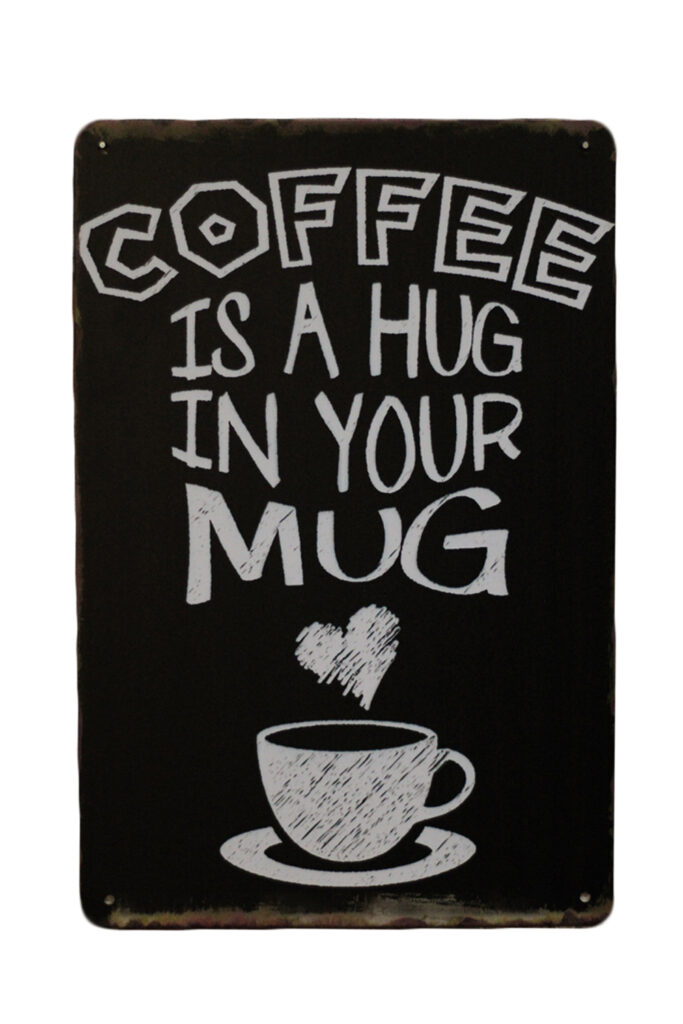 Metalen bord Coffee hug