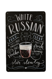 Metalen bord White Russian