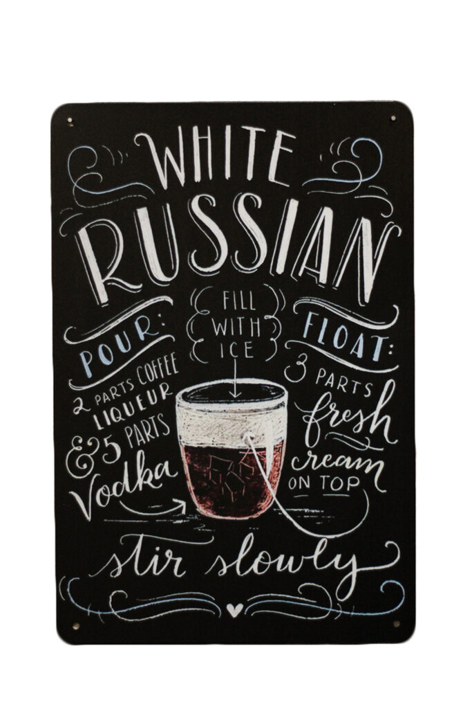Metalen bord White Russian