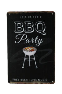 Metalen bord Join us BBQ party