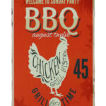 Metalen bord Sunday party BBQ
