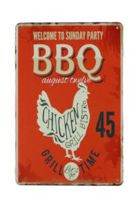Metalen bord Sunday party BBQ