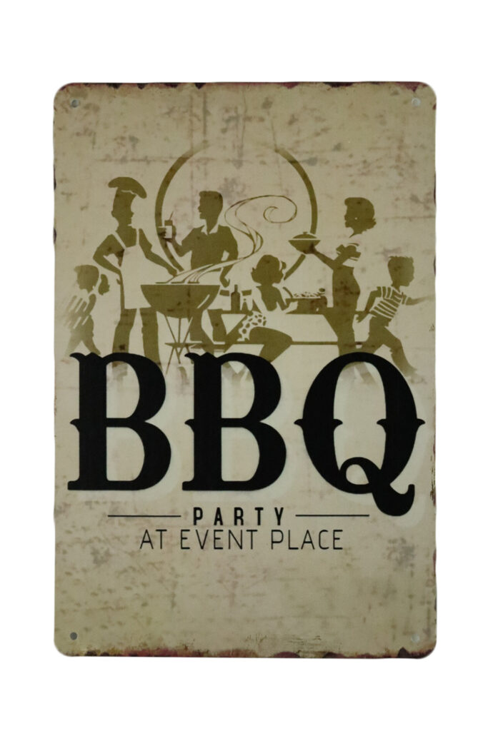 Metalen bord BBQ party event