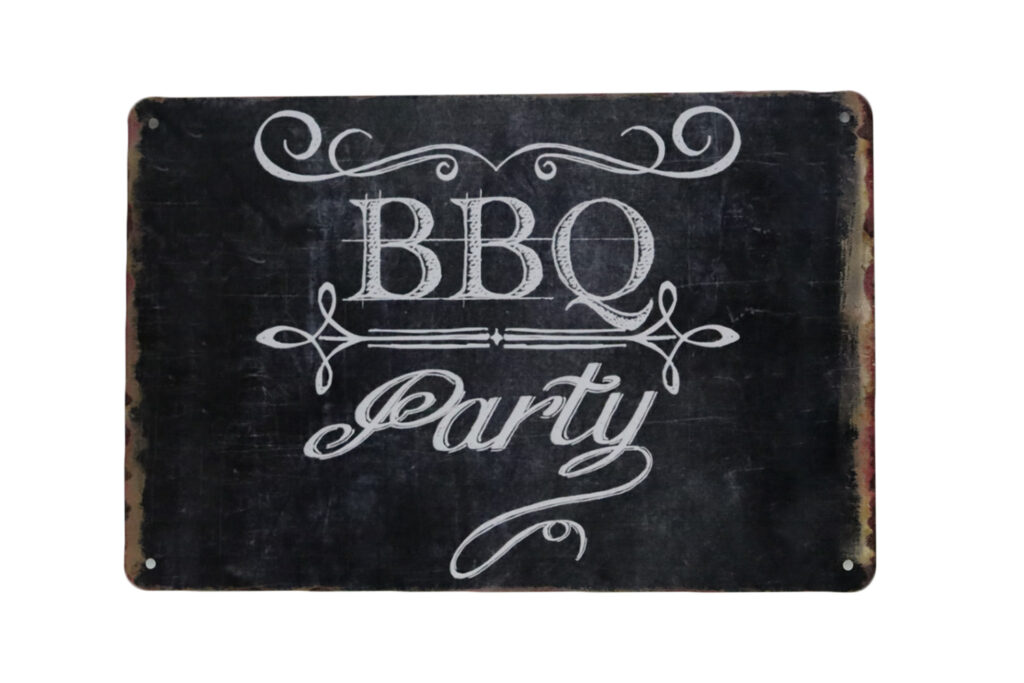 Metalen bord BBQ party