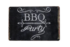 Metalen bord BBQ party