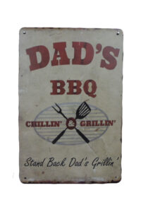Metalen bord Dad`s BBQ stand back
