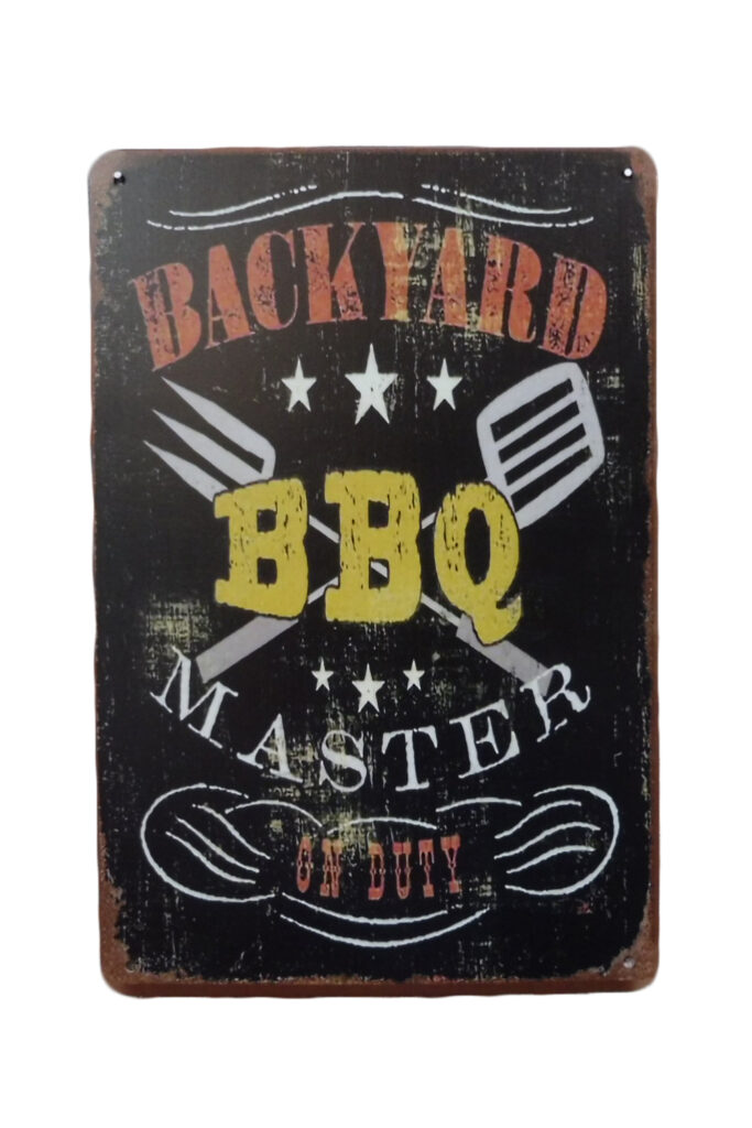 Metalen bord Backyard BBQ master