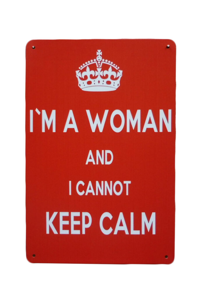 Metalen bord Keep calm i`m women