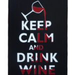 Metalen bord keep calm drink wine
