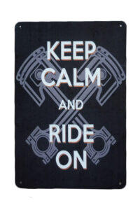 Metalen bord keep calm ride on