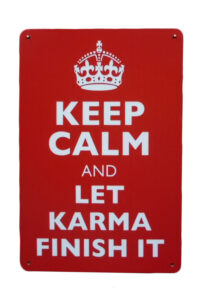Metalen bord keep calm Karma
