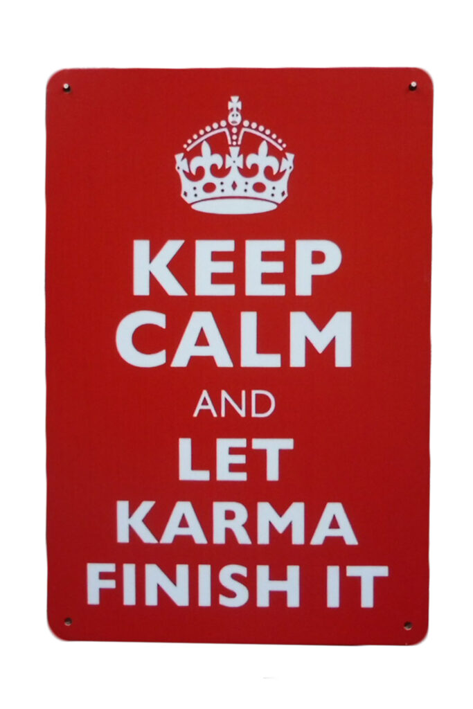 Metalen bord keep calm Karma