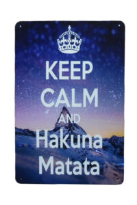 Metalen bord keep calm Hakuna