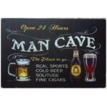 Metalen bord Mancave open 24 hours — foto 1