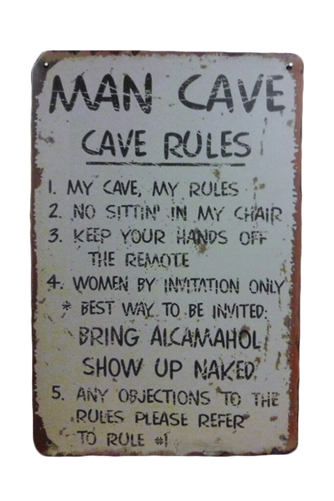 Metalen bord Mancave cave rules