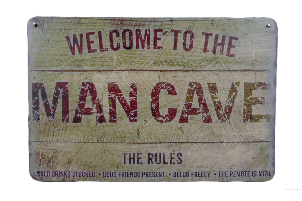Metalen bord Mancave the rules