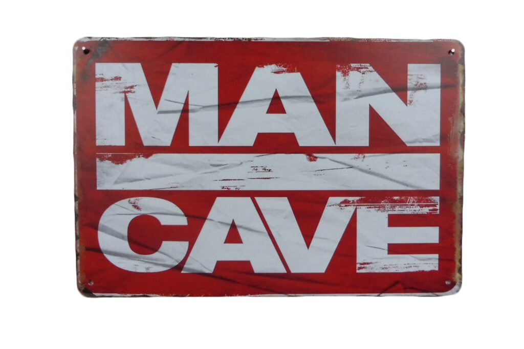 Metalen bord Mancave red