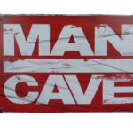 Metalen bord Mancave red