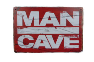 Metalen bord Mancave red