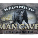 Metalen bord Welcome to the mancave