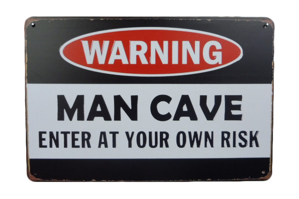 Metalen bord Warning mancave