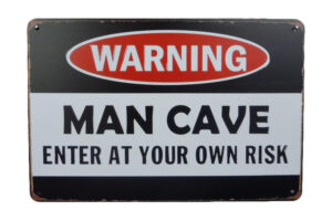 Metalen bord Warning mancave