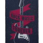 Metalen bord Rock music for ever