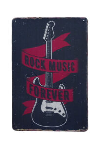 Metalen bord Rock music for ever