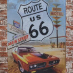 Metalen bord Route 66 main street — foto 2