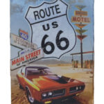 Metalen bord Route 66 main street