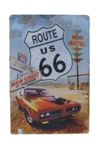 Metalen bord Route 66 main street