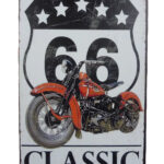 Metalen bord Route 66 classic
