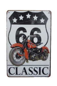 Metalen bord Route 66 classic