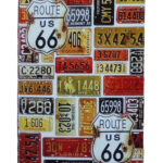 Metalen bord Route 66 kentekenplaten