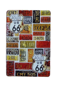 Metalen bord Route 66 kentekenplaten