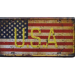 Metalen bord USA vlag