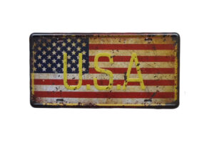 Metalen bord USA vlag