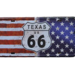 Metalen bord Route 66 Texas