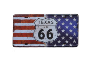 Metalen bord Route 66 Texas