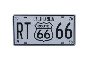 Metalen bord Route 66 california