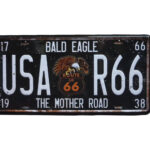 Metalen bord Route 66 Eagle