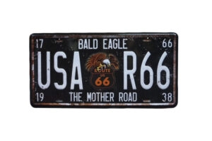 Metalen bord Route 66 Eagle
