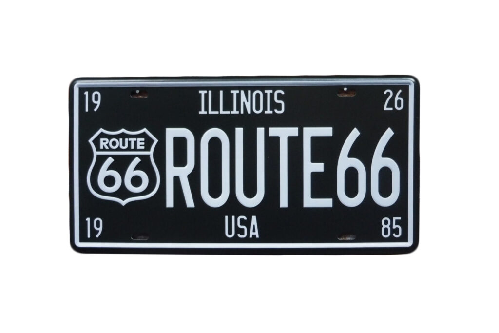 Metalen bord route 66 Illinois