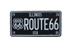 Metalen bord route 66 Illinois