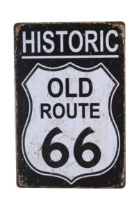 Metalen bord Historic old route 66