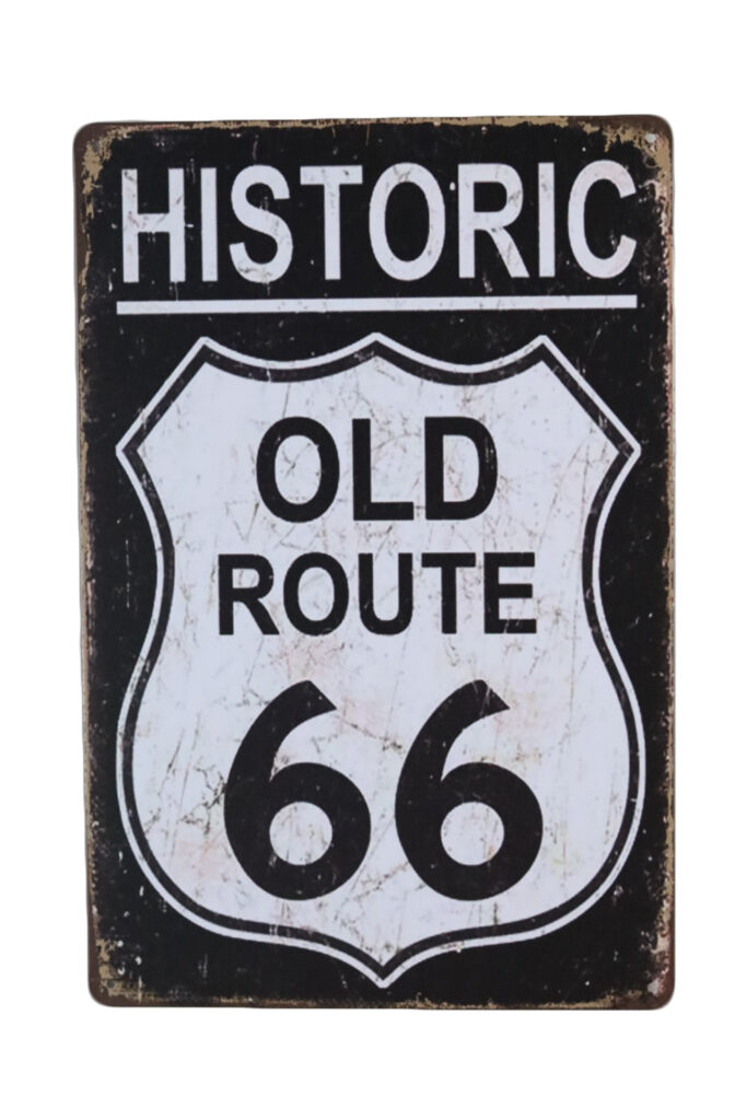 Metalen bord Historic old route 66